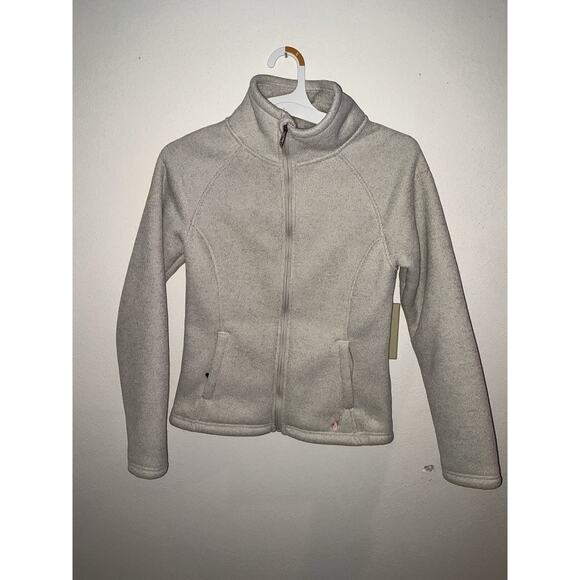 Spyder Oatmeal Heather Sherpa Lined Knit Zipper Front Jacket - Picture 1 of 4